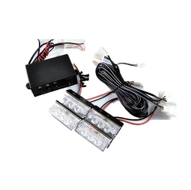 ORANJE 4 X 3 LED Flash zwaailicht 12V - flitser ORANJE 4 X 3 LED Flash zwaailicht 12V - flitser